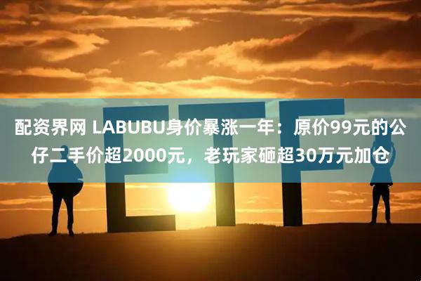 配资界网 LABUBU身价暴涨一年：原价99元的公仔二手价超2000元，老玩家砸超30万元加仓